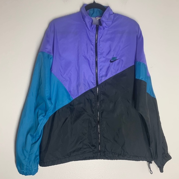nike nylon colour block full zip jacket